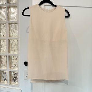 Chic Sleeveless Beige Blouse